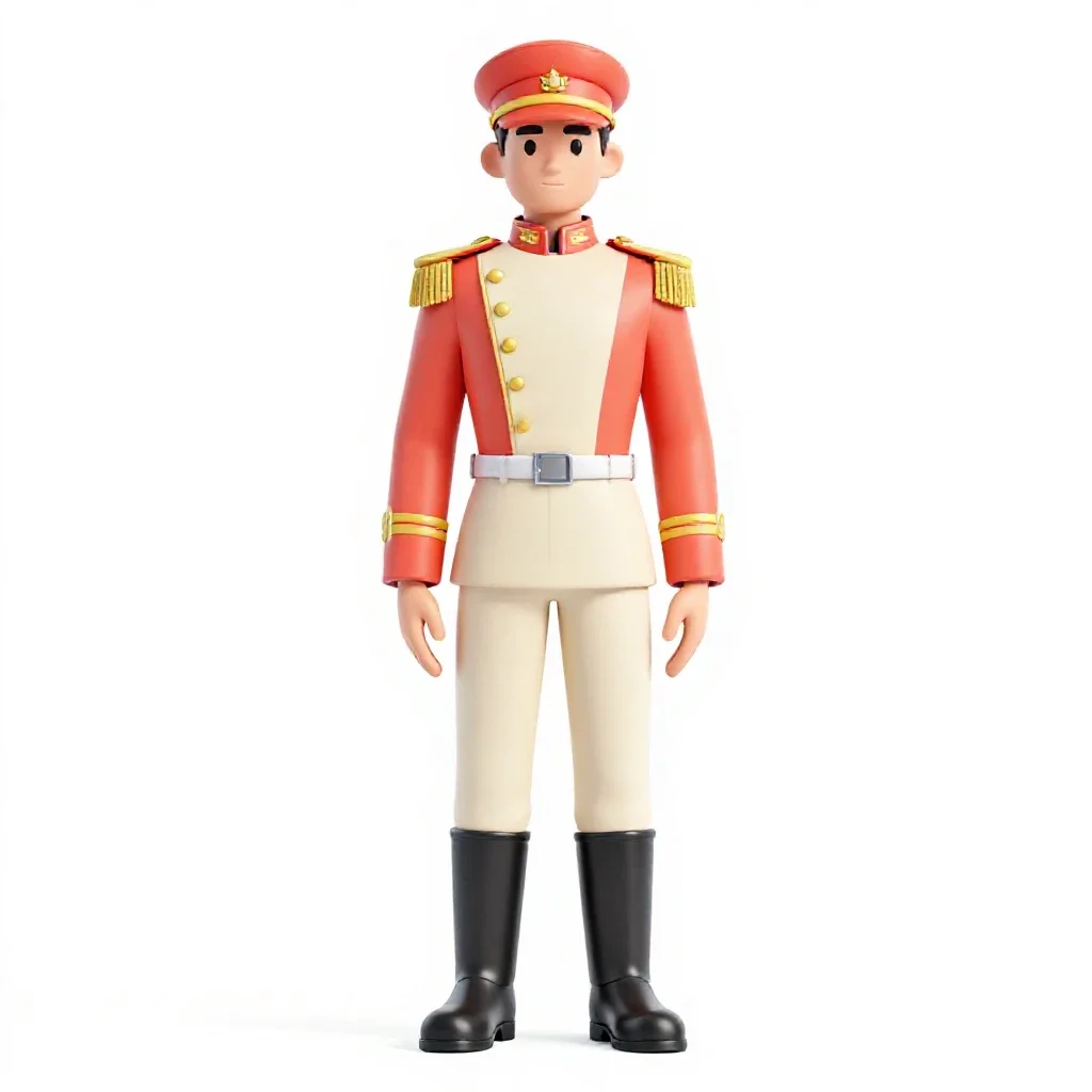 Station quartermaster isolated on a white background