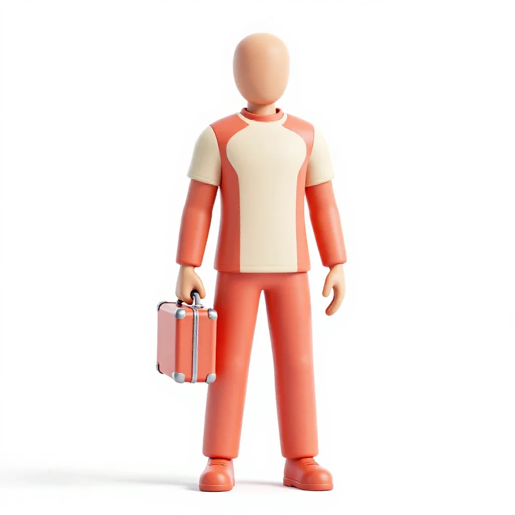 Time courier with a sealed case isolated on a white background