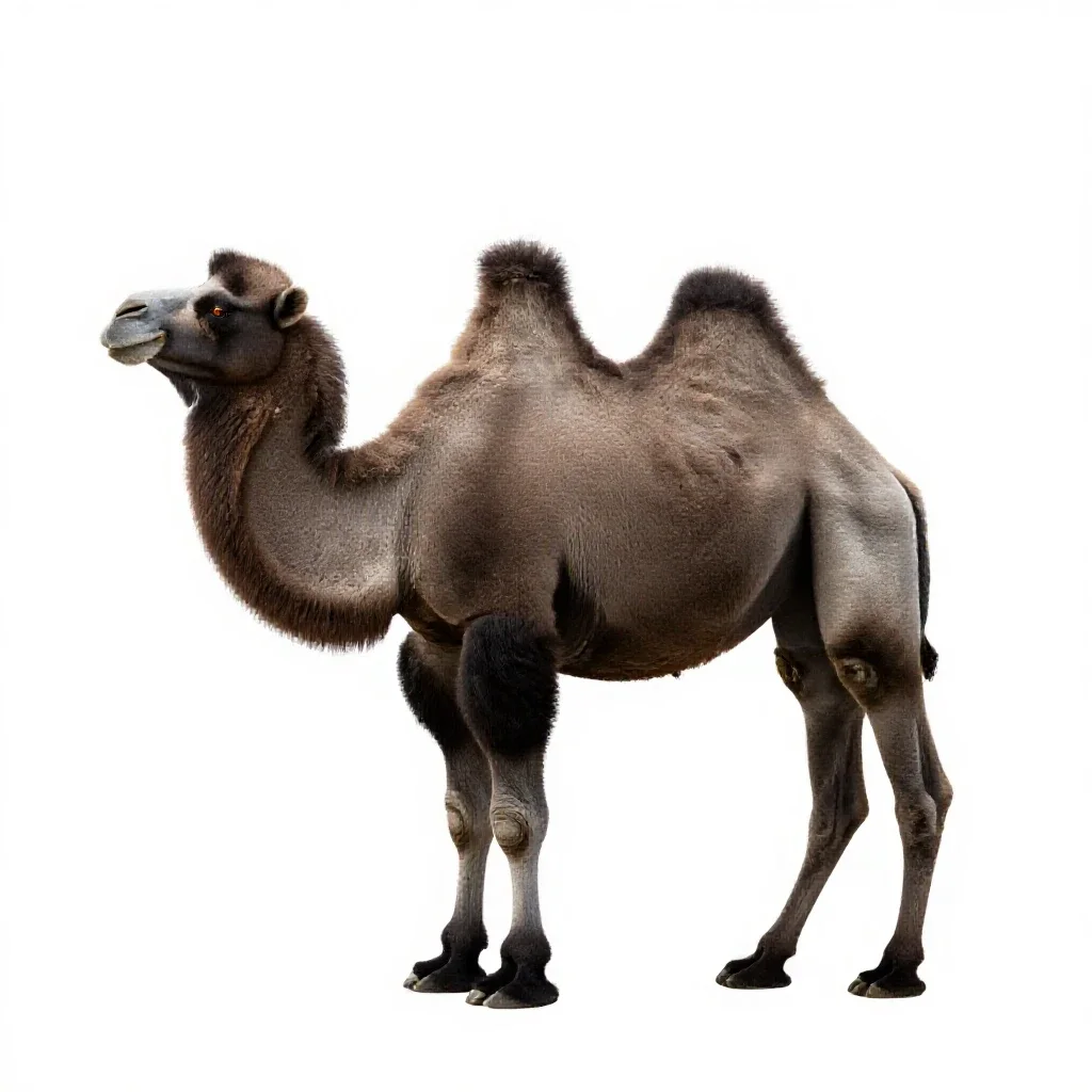 Bactrian camel isolated on a white background