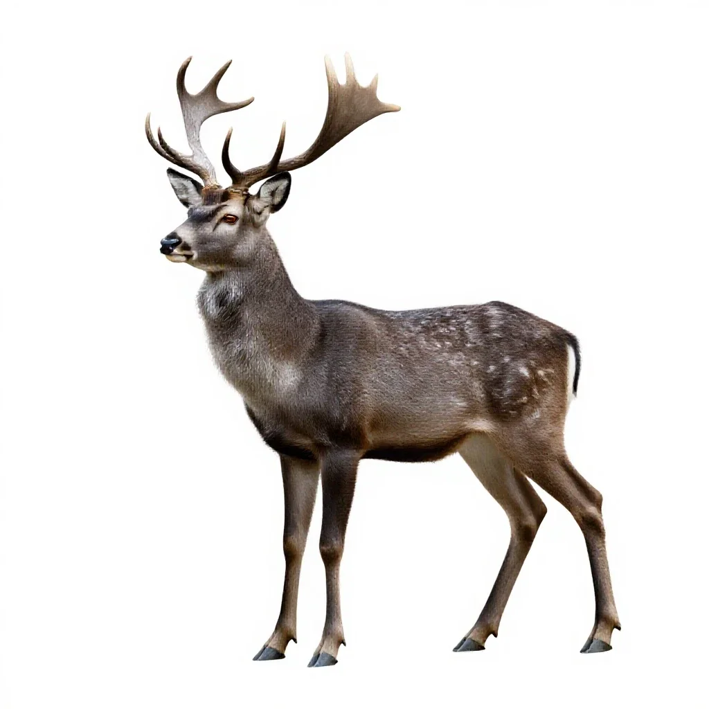 Crystalline deer isolated on a white background
