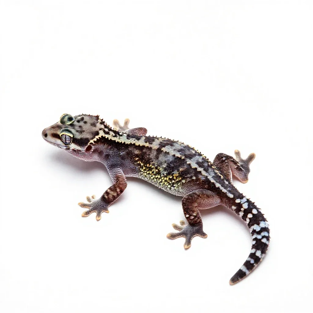 Gecko on glass isolated on a white background