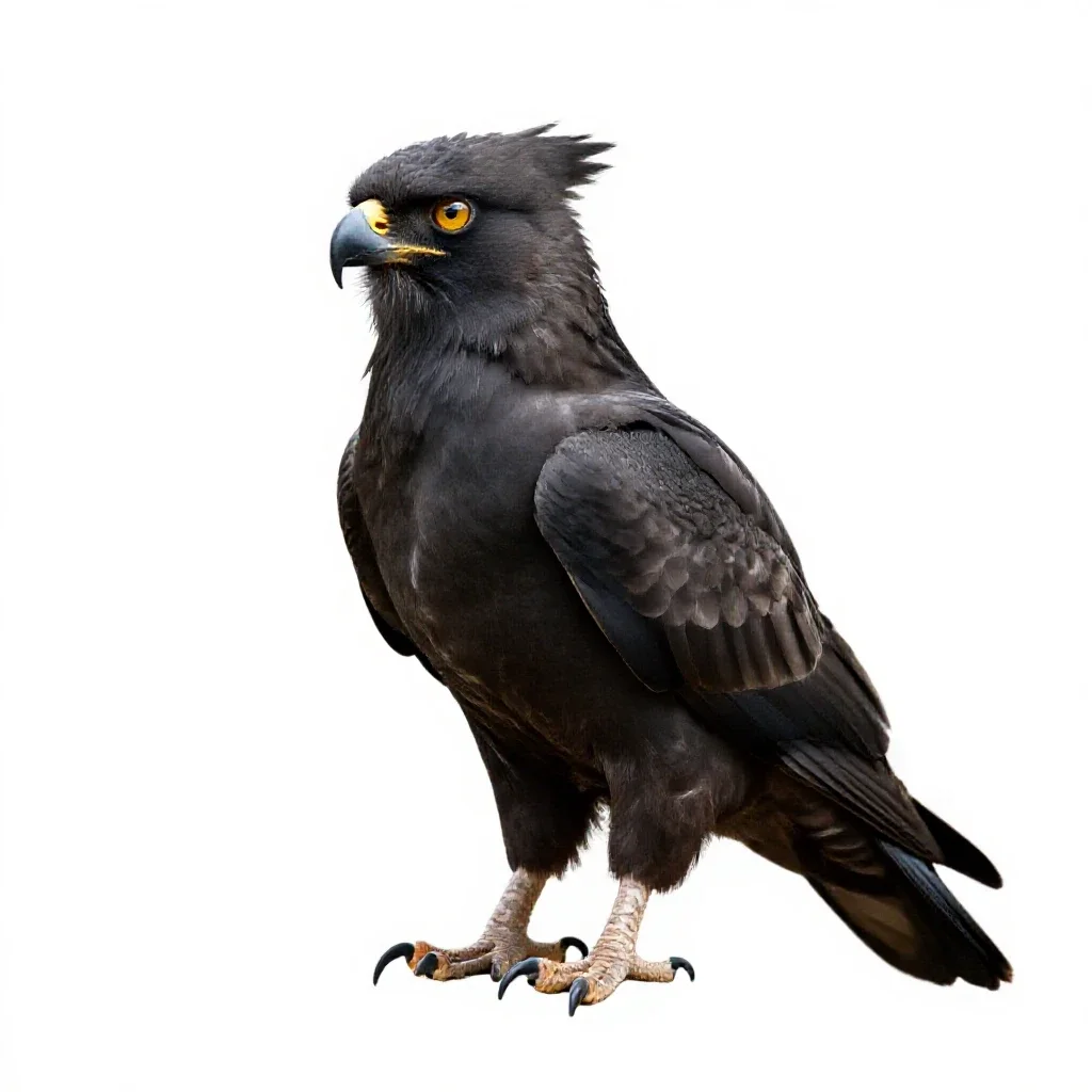 Griffin perched isolated on a white background