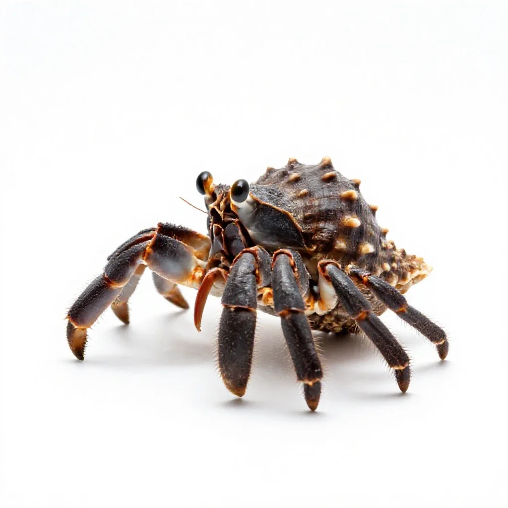 Hermit crab in a shell isolated on a white background