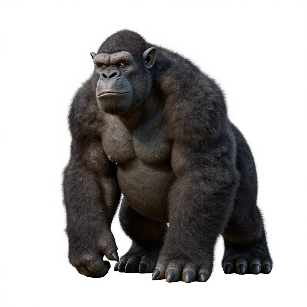 Hulking troll isolated on a white background