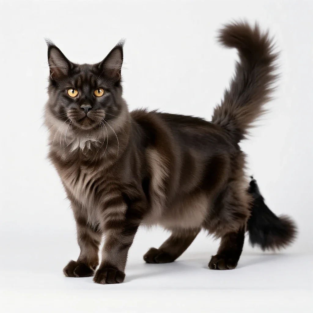 Maine coon cat isolated on a white background