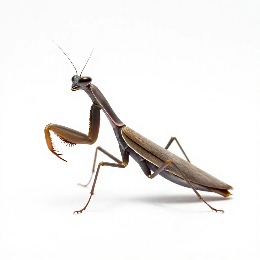 Praying mantis isolated on a white background