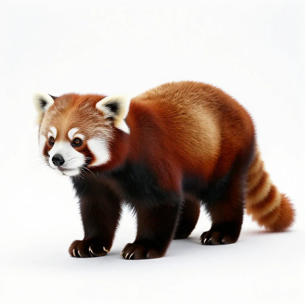 Red panda isolated on a white background