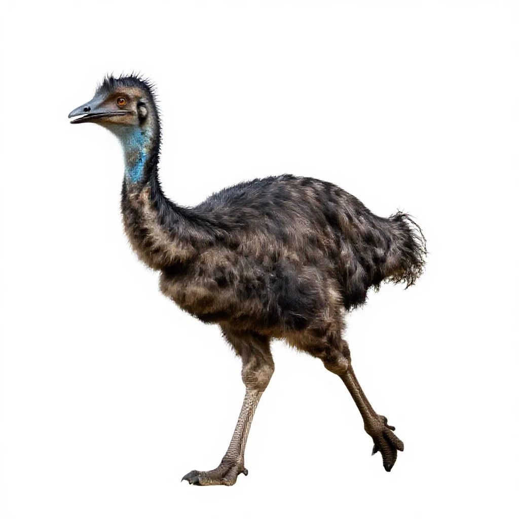 Gallimimus running isolated on a white background