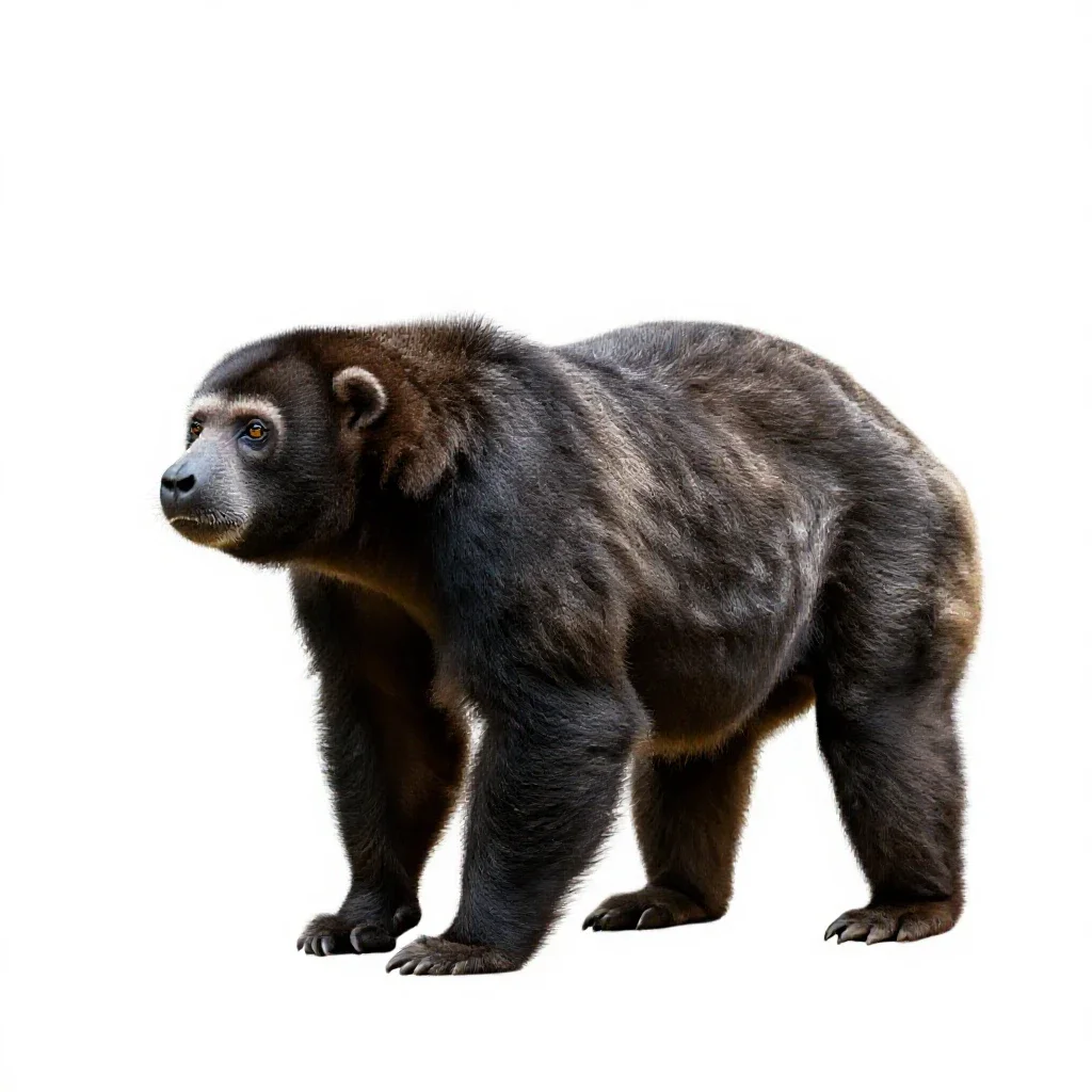 Giant ground sloth isolated on a white background