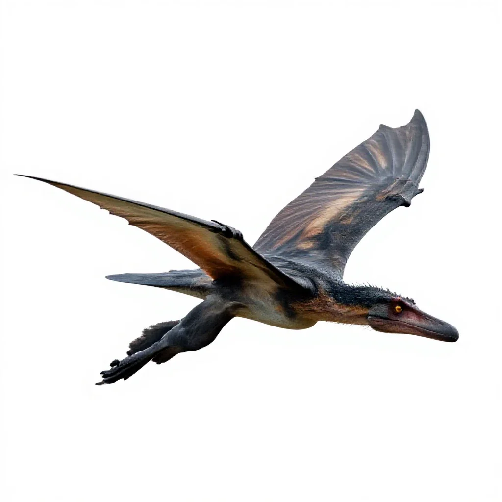 Pteranodon gliding isolated on a white background