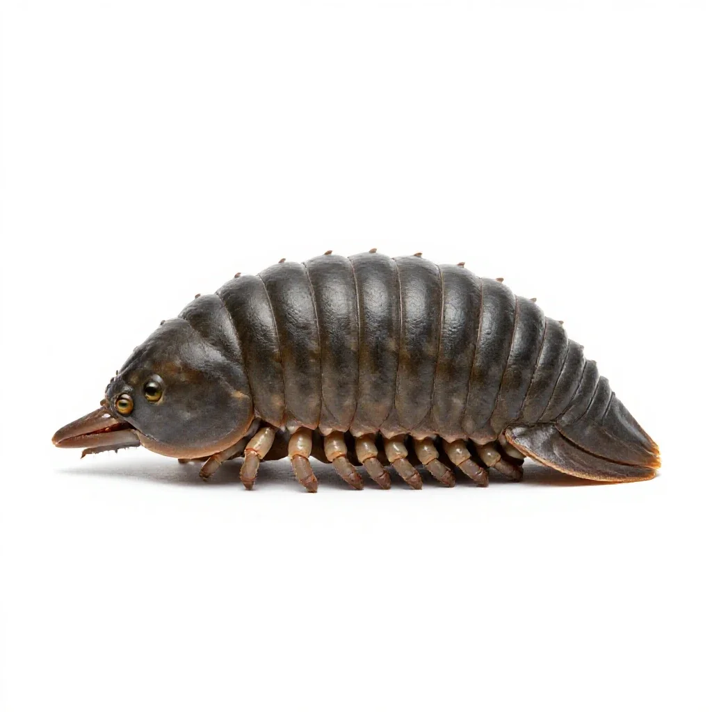 Trilobite on the seafloor isolated on a white background