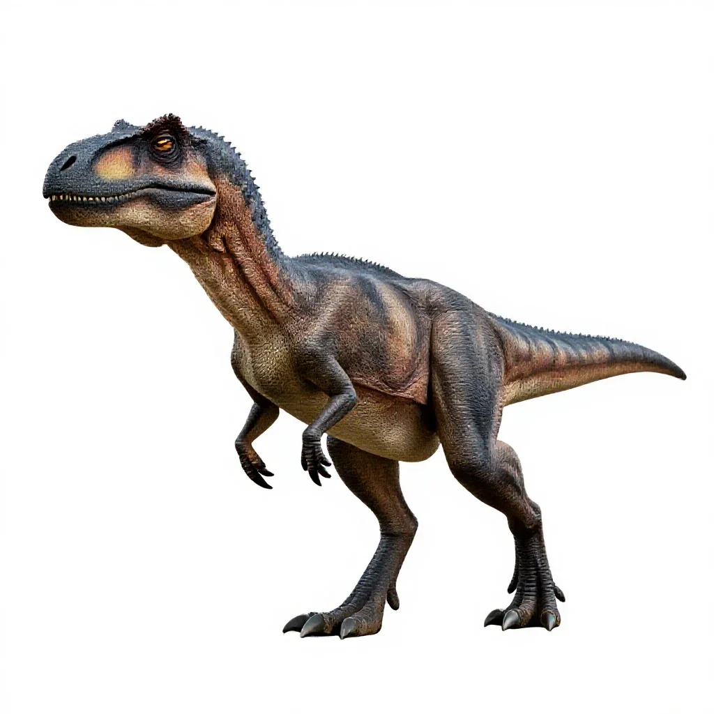 Velociraptor with feathers isolated on a white background