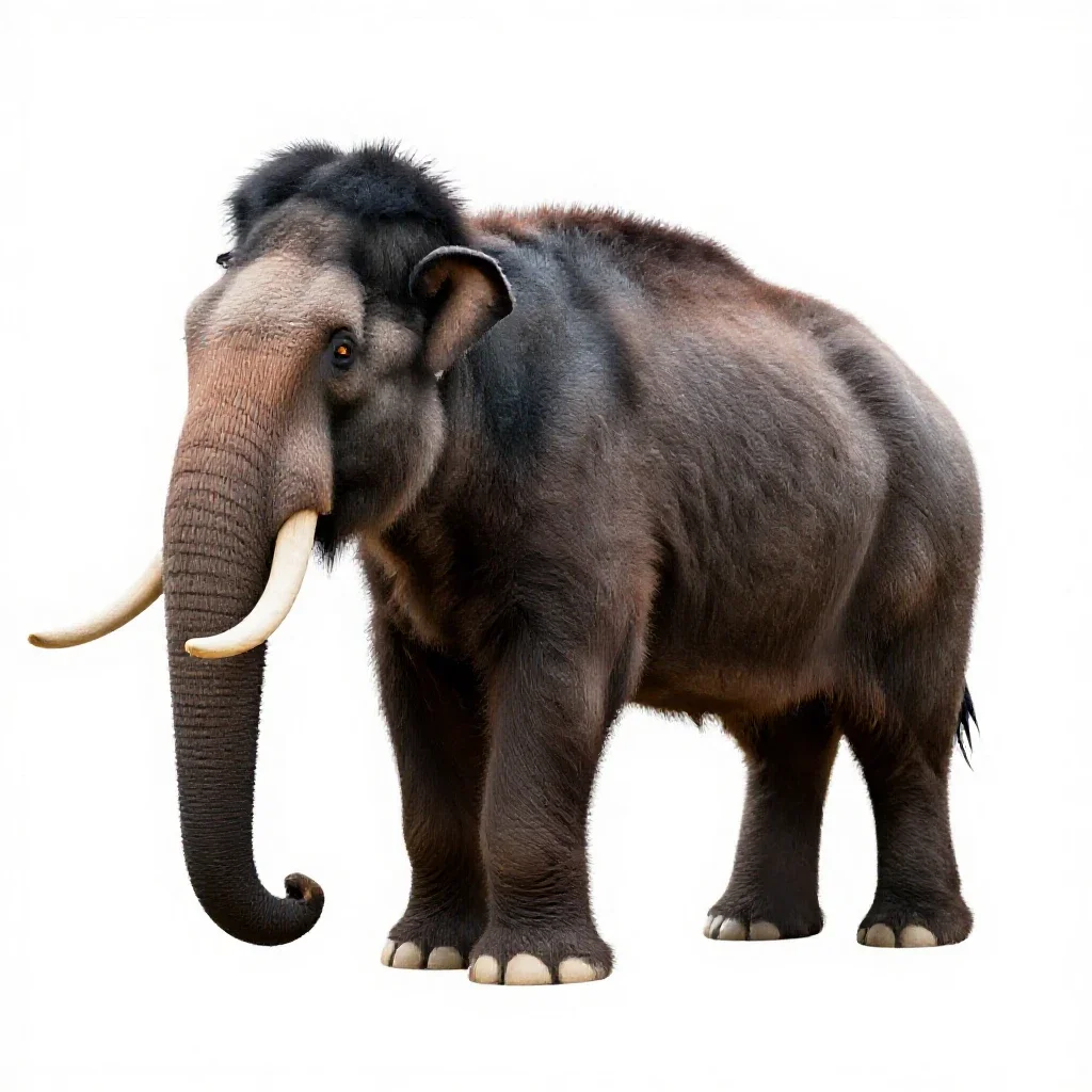 Woolly mammoth isolated on a white background