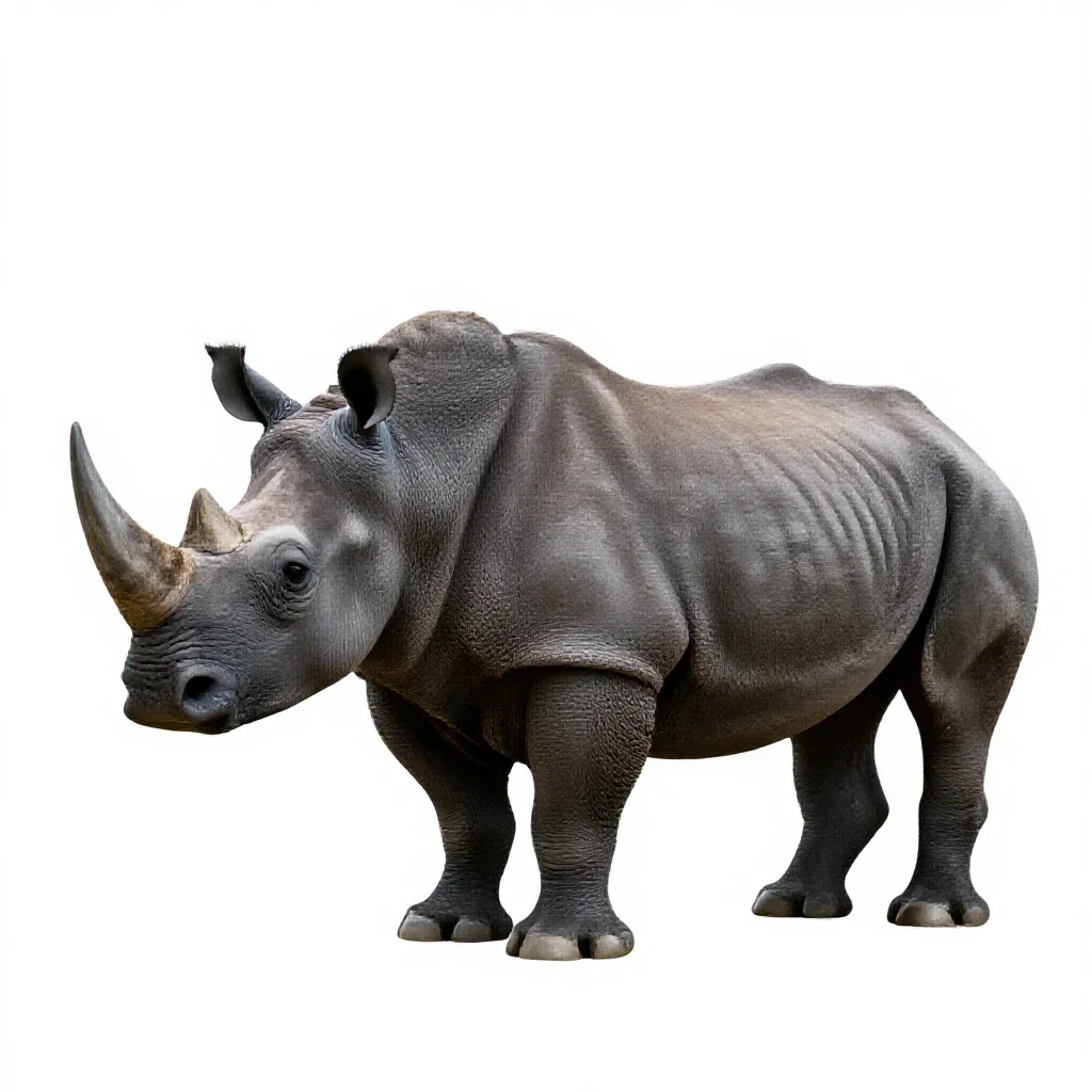 Woolly rhinoceros isolated on a white background