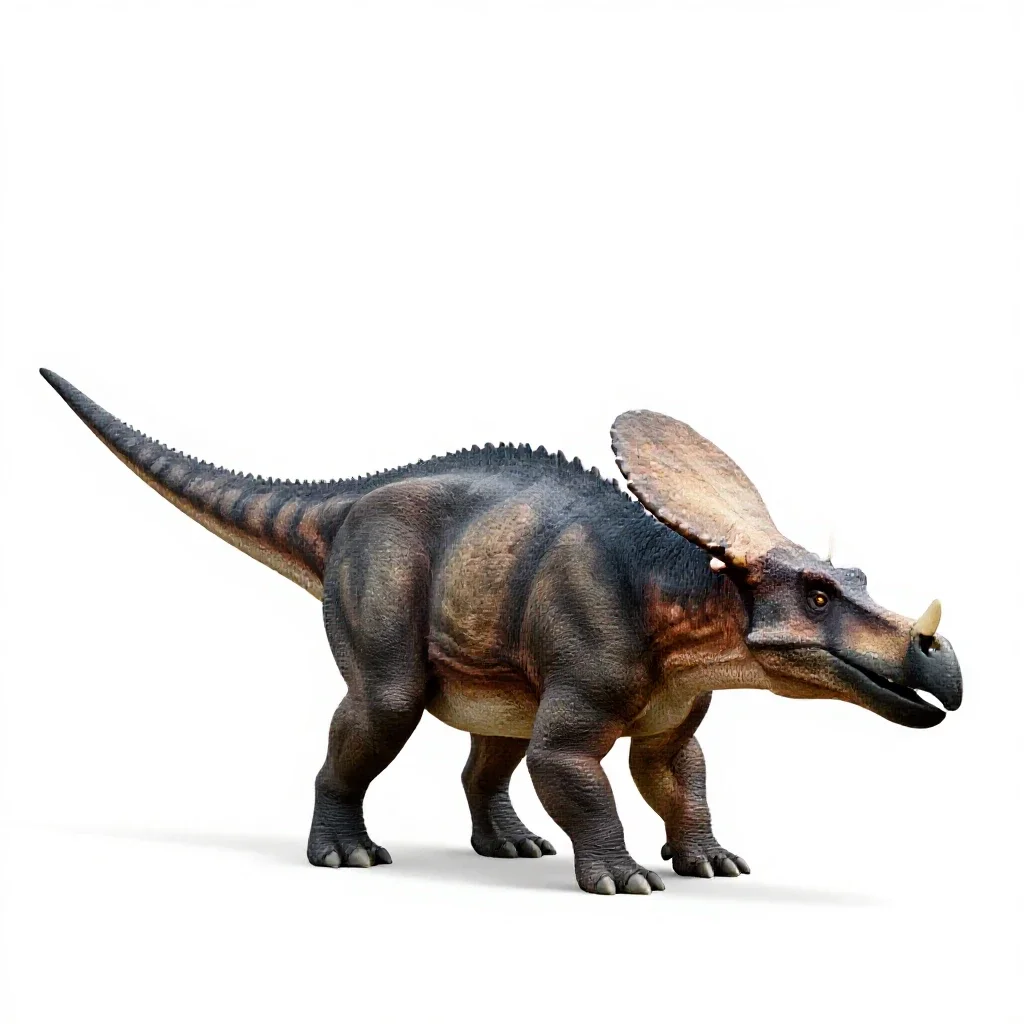 Ankylosaurus with its club tail isolated on a white background