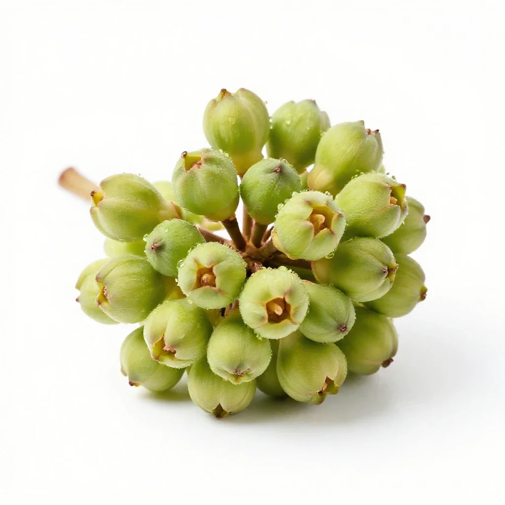 Kowhai flower cluster isolated on a white background