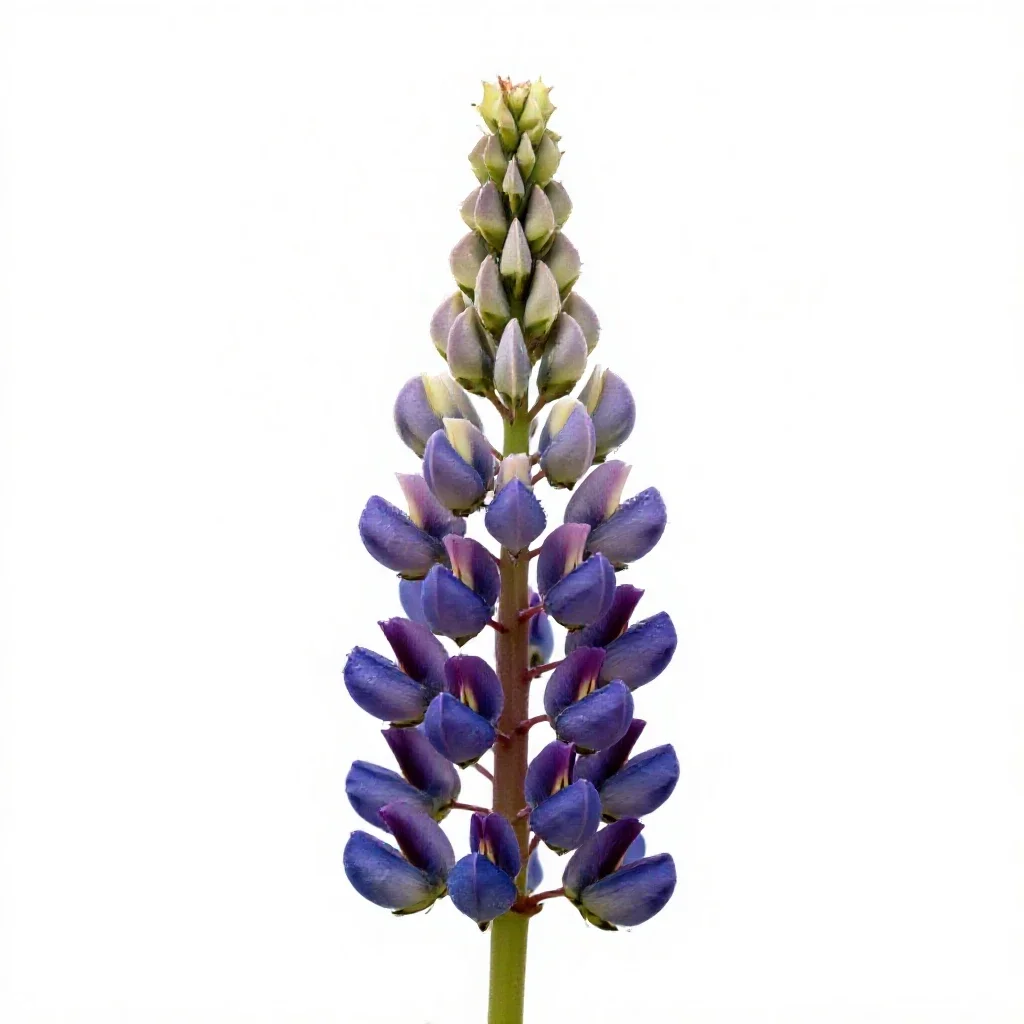 Lupin spike isolated on a white background