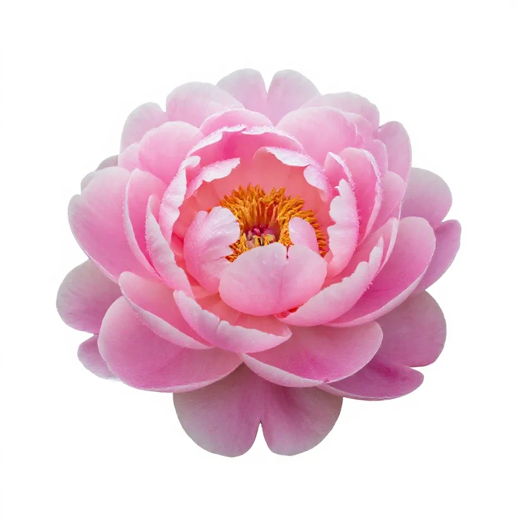 Peony opening isolated on a white background
