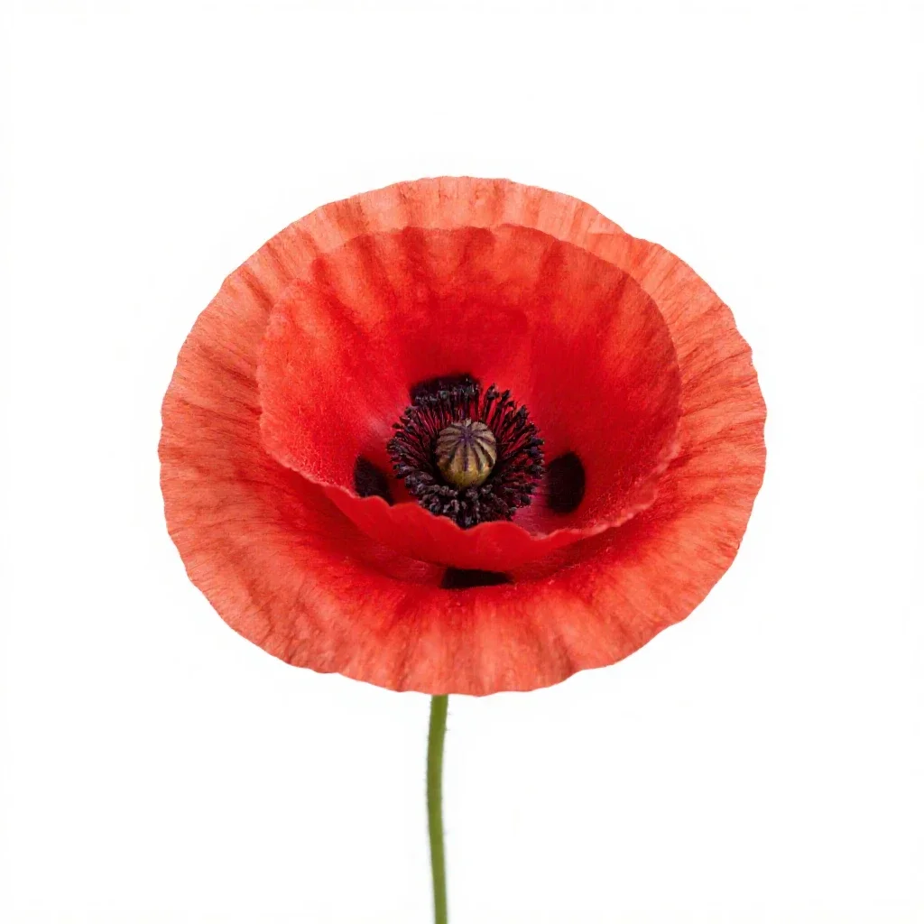 Poppy isolated on a white background