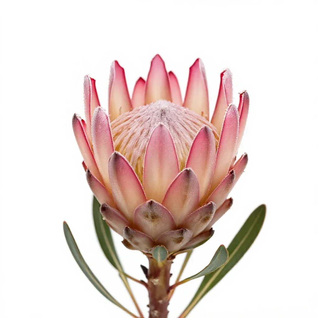 Protea bloom isolated on a white background