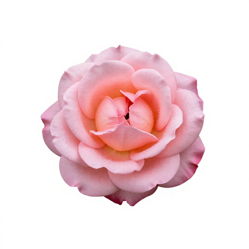 Single garden rose isolated on a white background