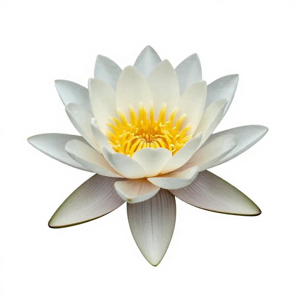 Water lily isolated on a white background