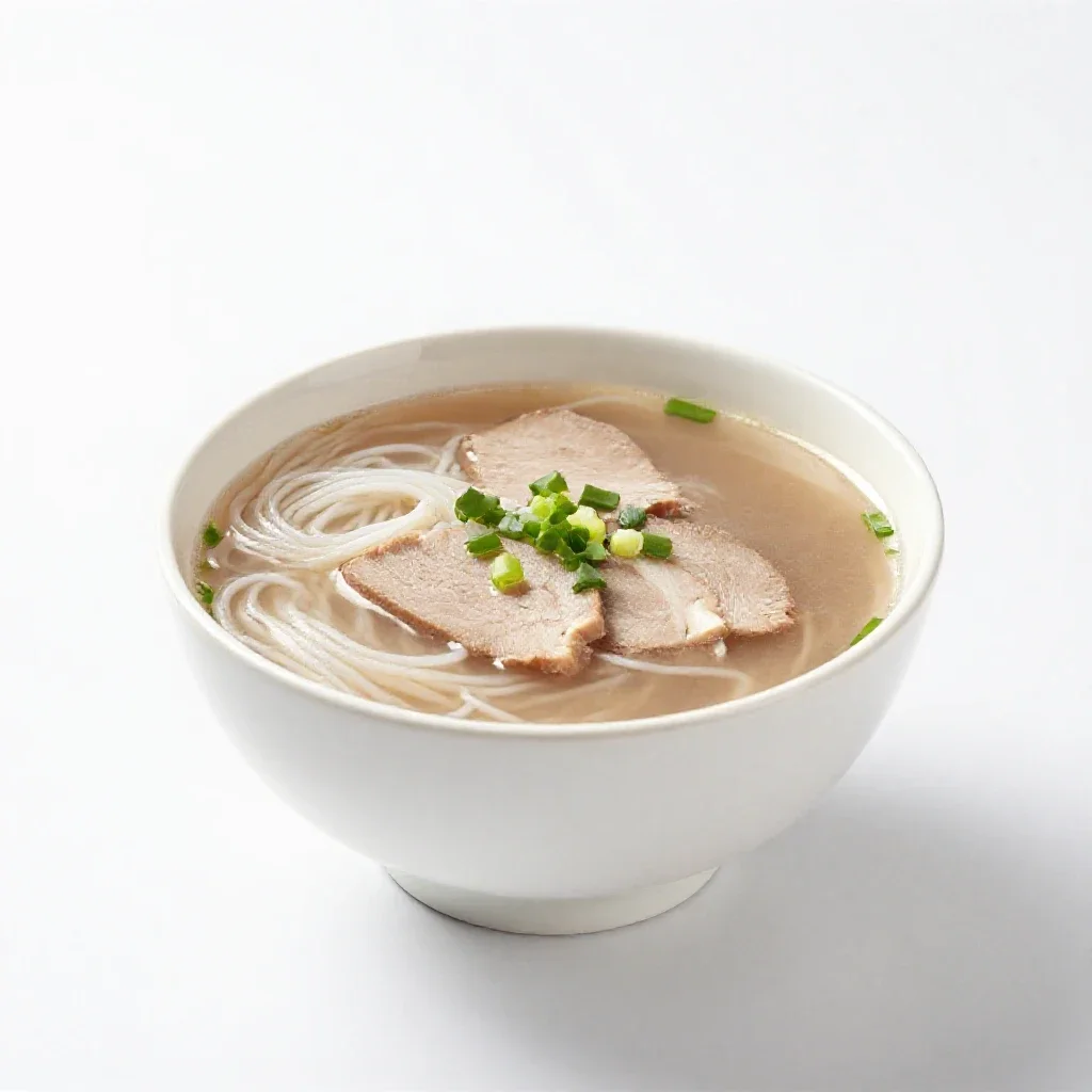Bowl of pho isolated on a white background