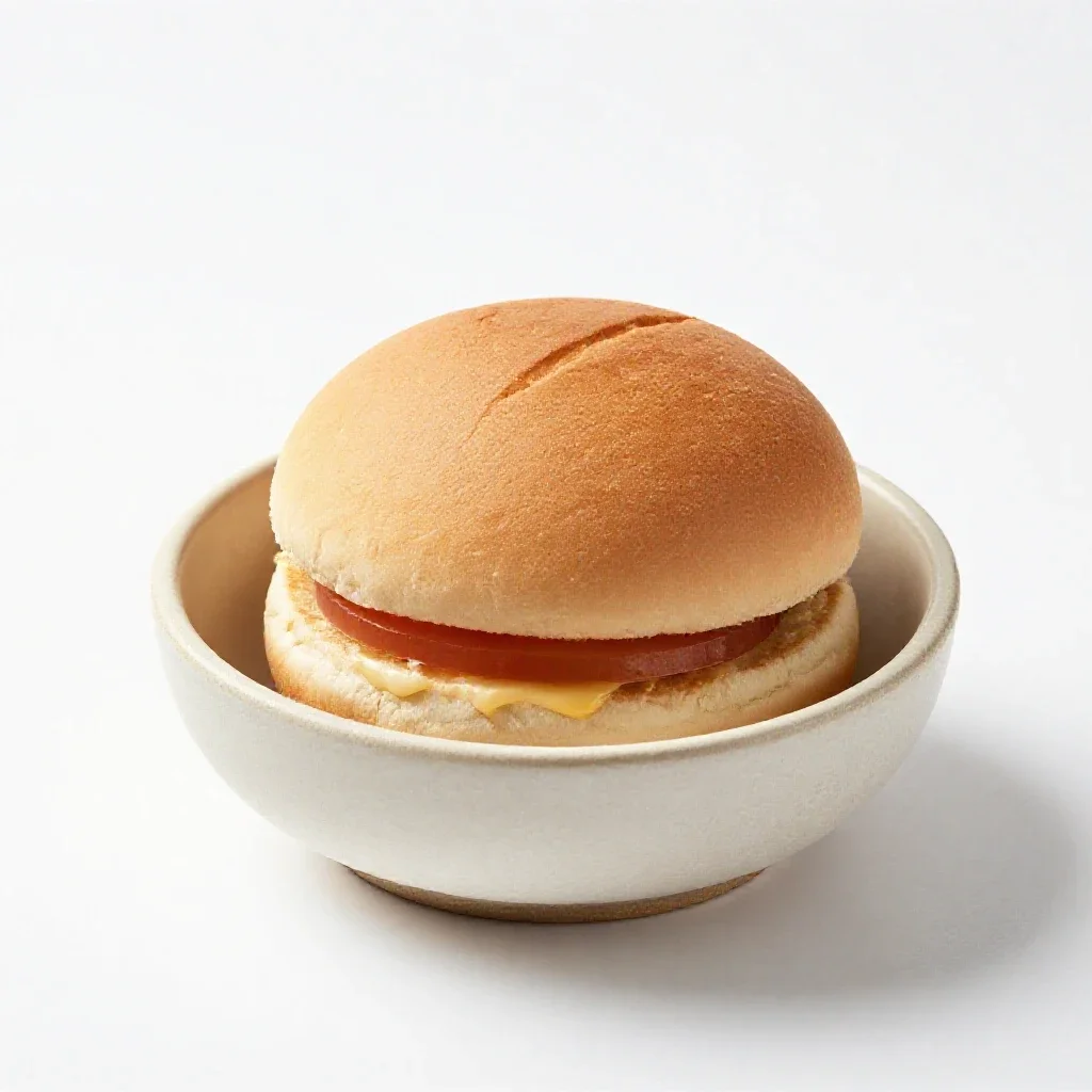 Burger with a brioche bun isolated on a white background