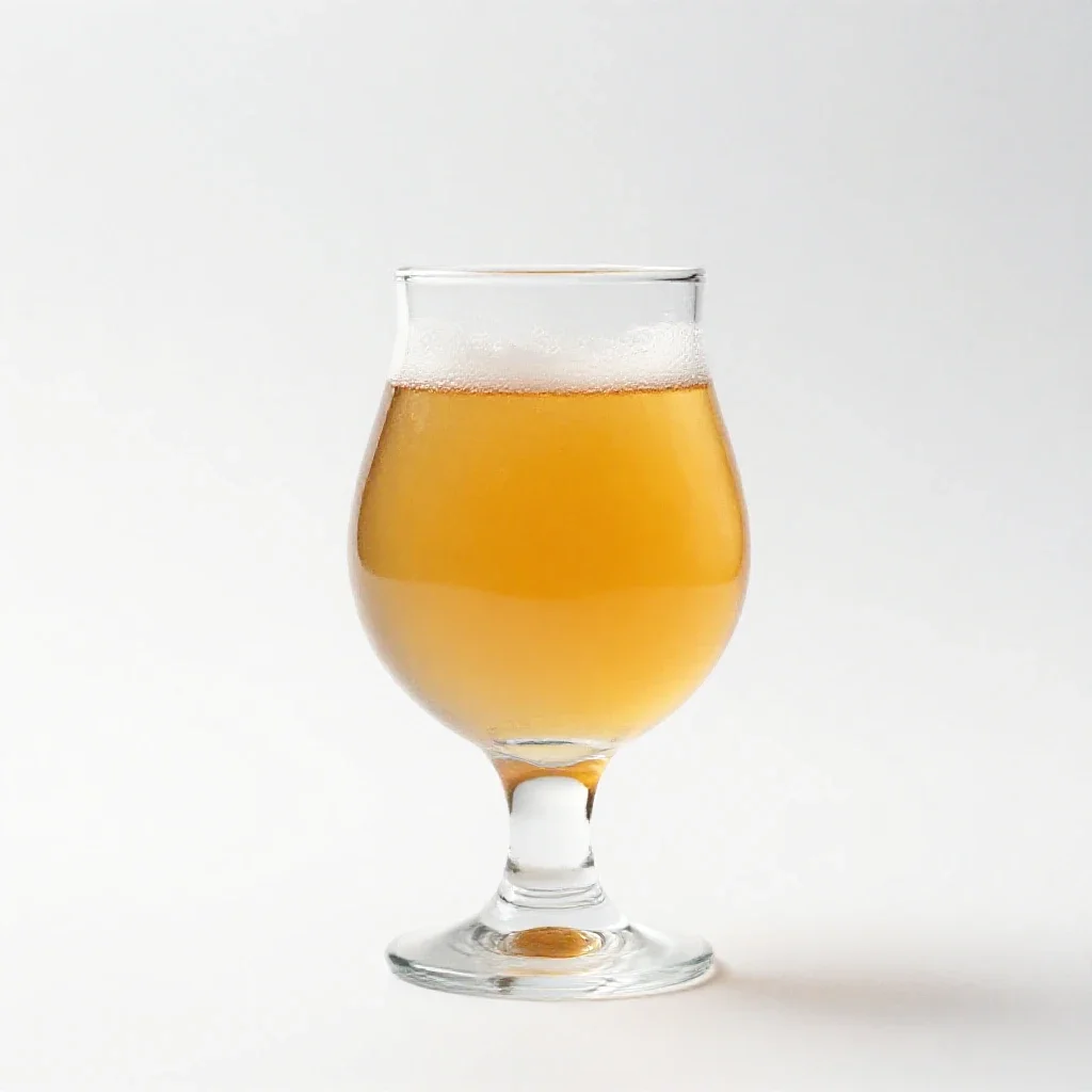 Craft beer in a tulip glass isolated on a white background