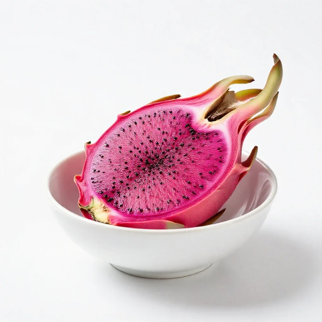 Dragon fruit halved isolated on a white background