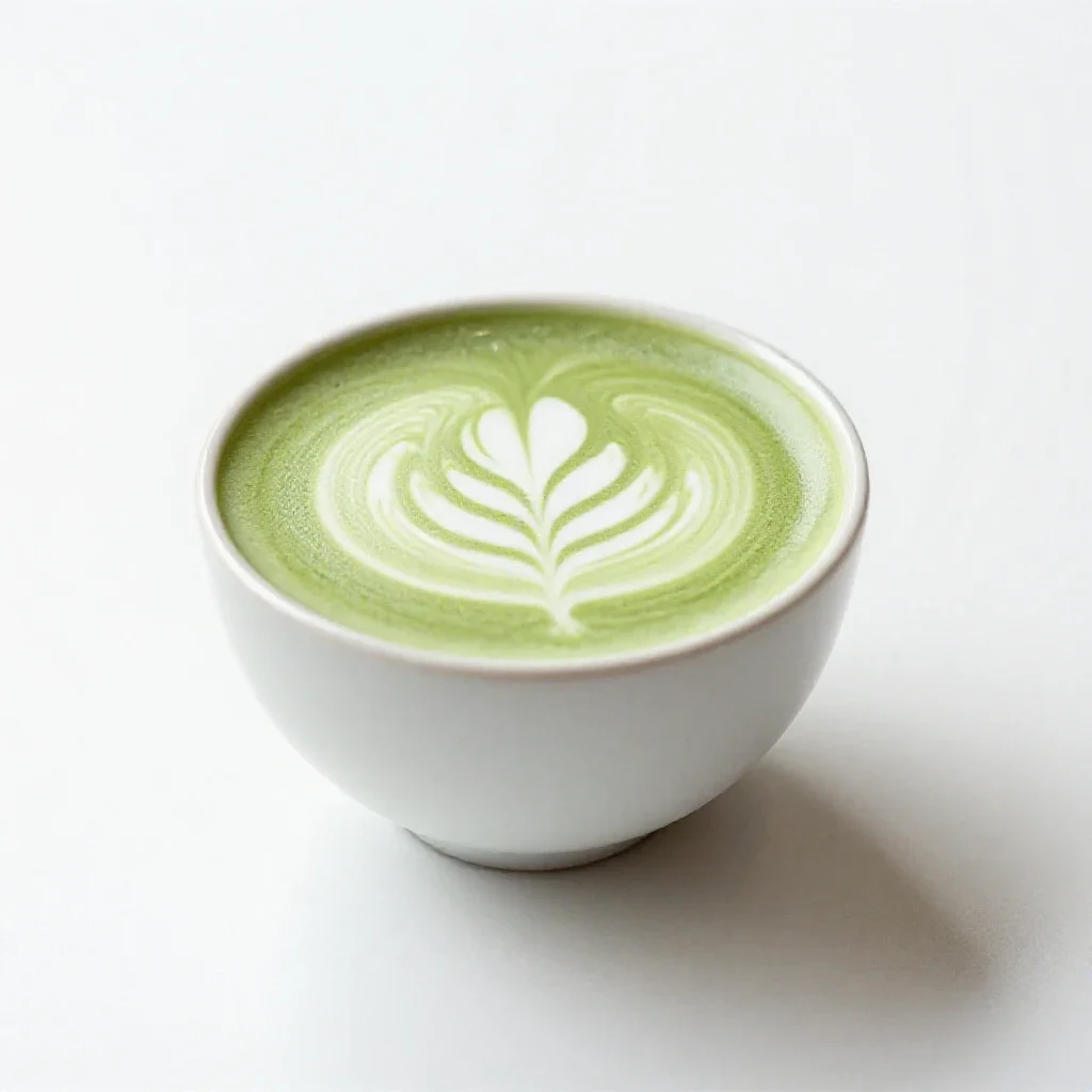 Matcha latte isolated on a white background