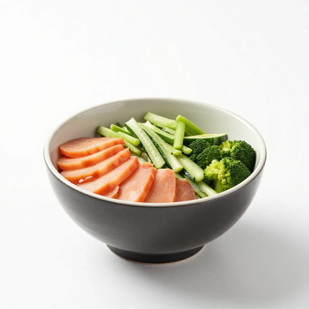 Poke bowl isolated on a white background
