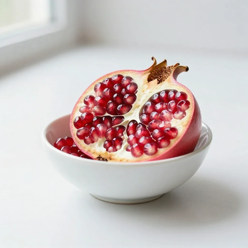 Pomegranate halved isolated on a white background