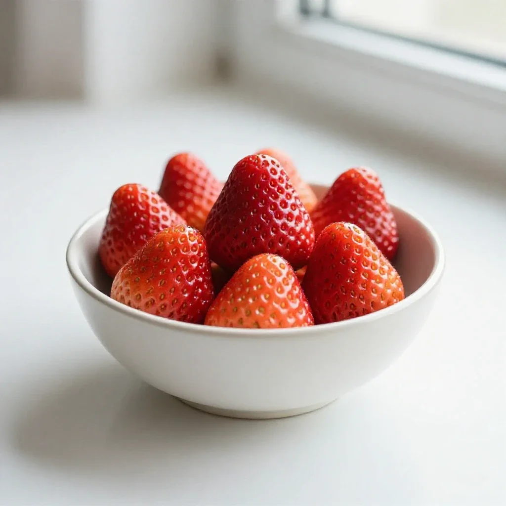 Punnet of strawberries isolated on a white background