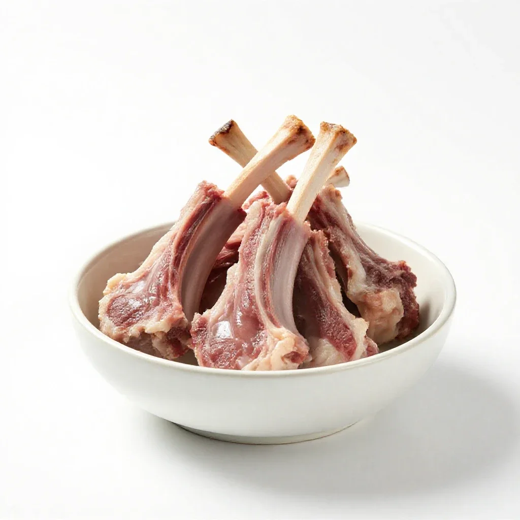 Rack of lamb isolated on a white background