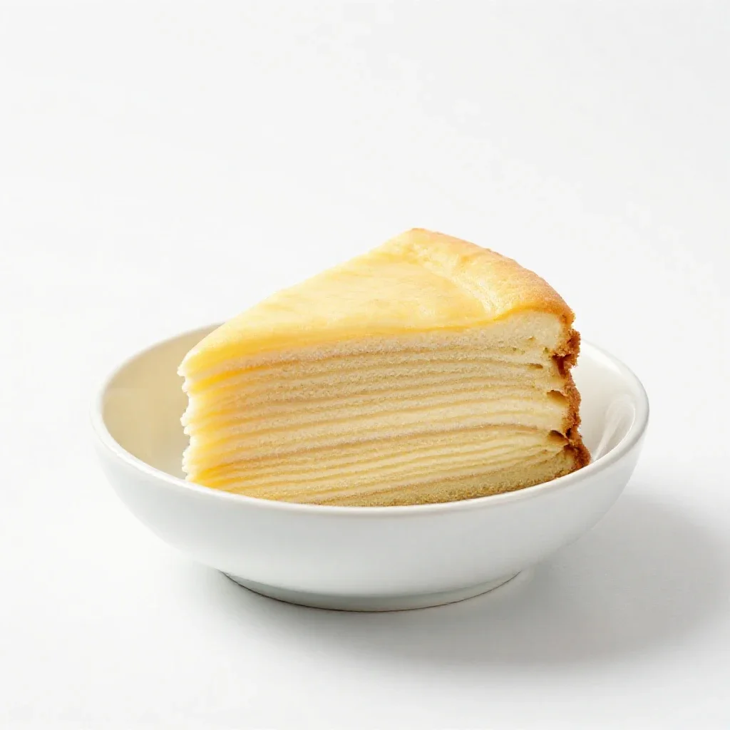 Slice of layer cake isolated on a white background