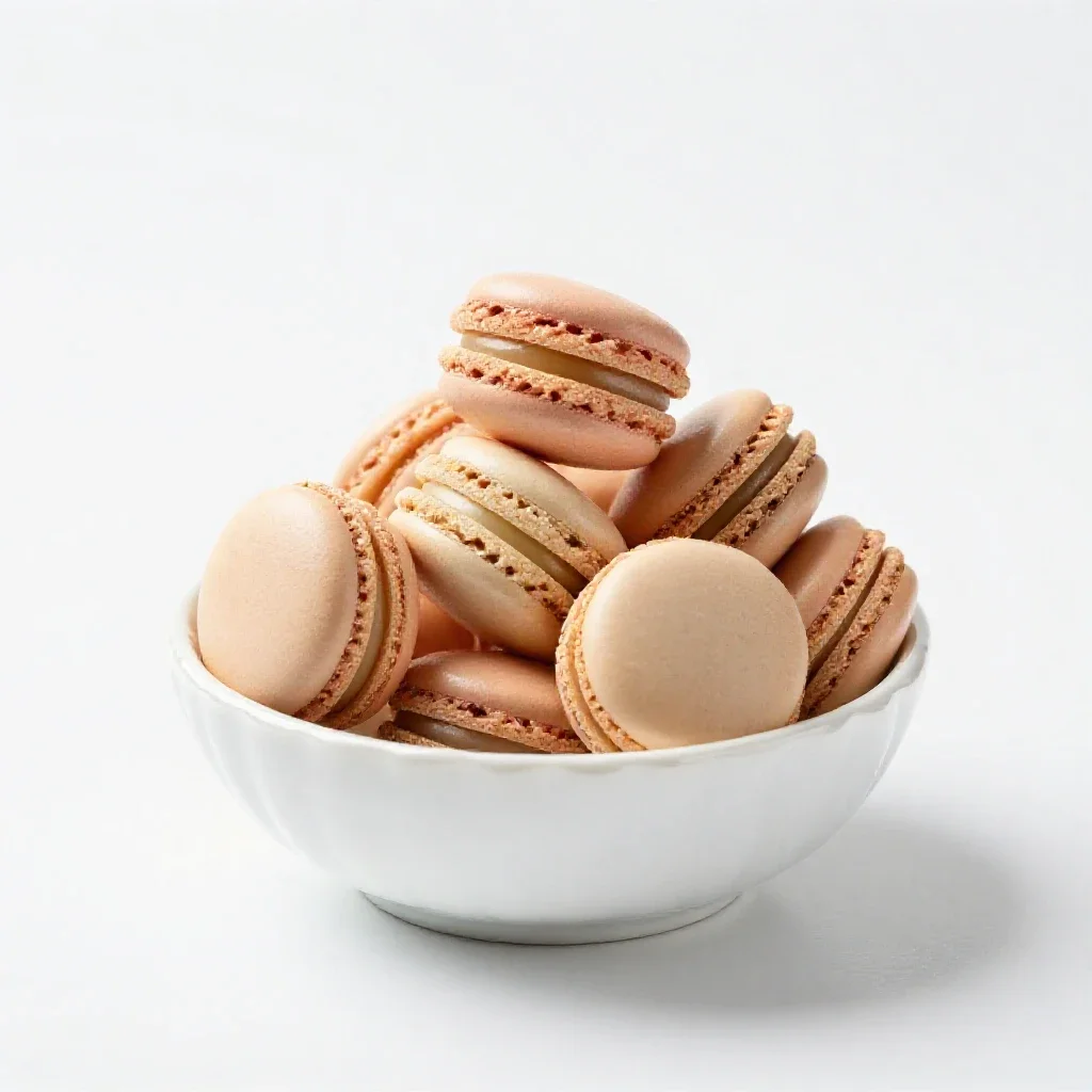 Stack of macarons isolated on a white background