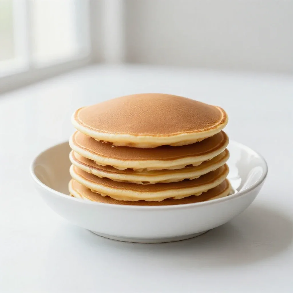 Stack of pancakes isolated on a white background