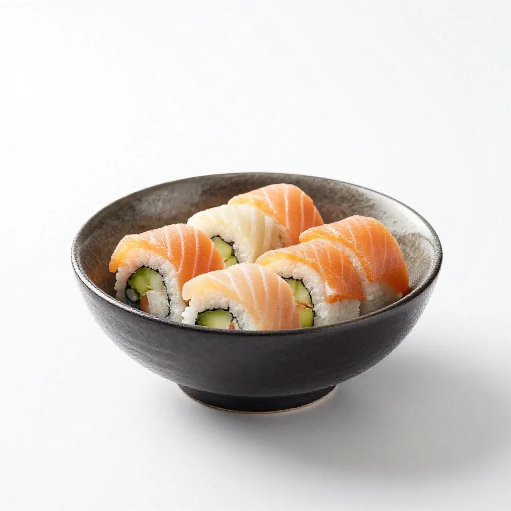 Sushi platter isolated on a white background