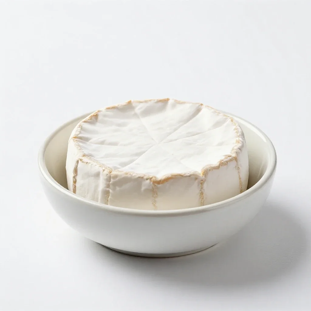 Wheel of brie isolated on a white background