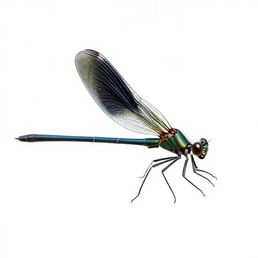 Damselfly isolated on a white background