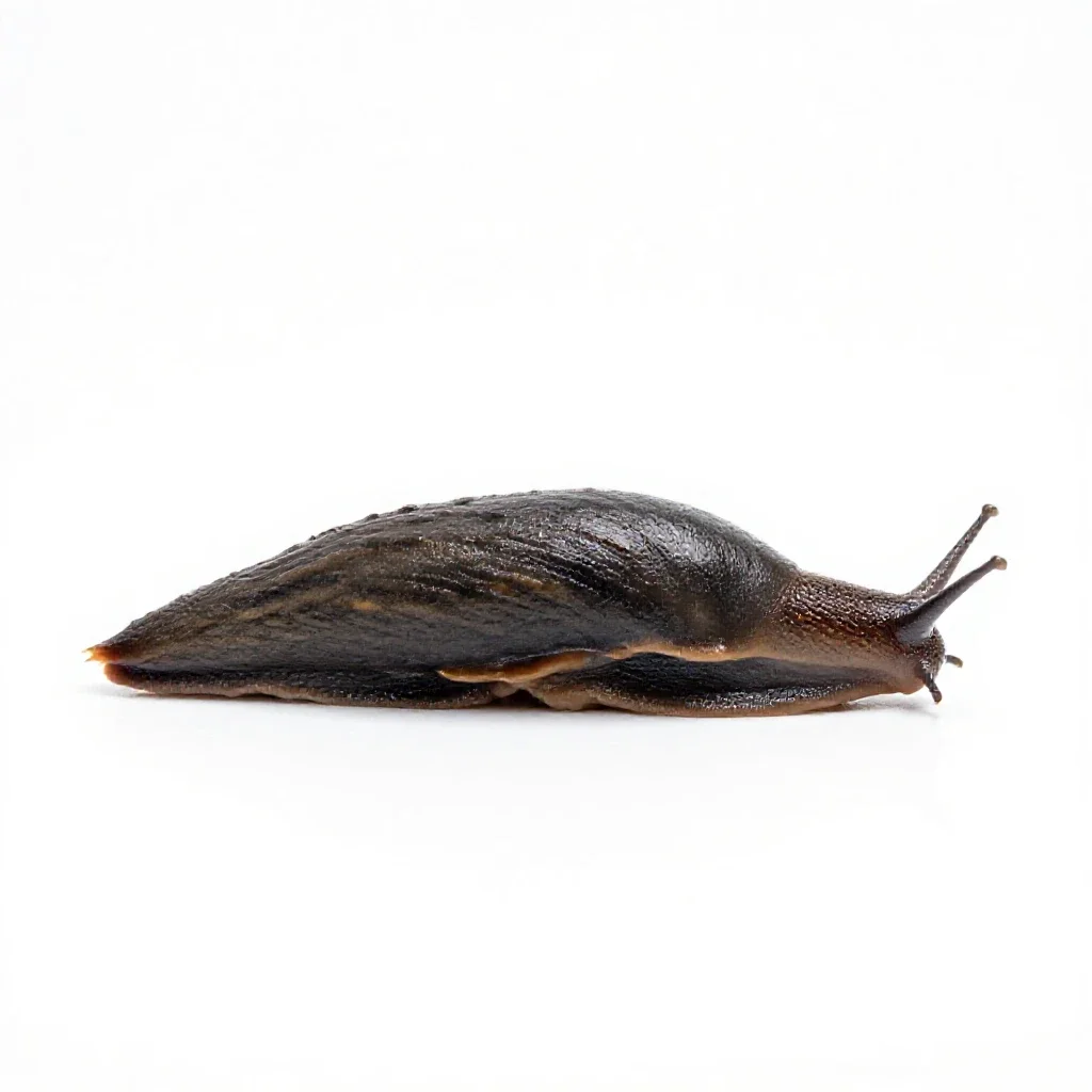 Garden slug isolated on a white background