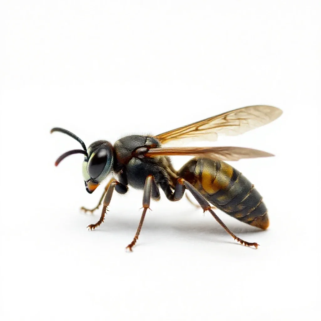 Paper wasp isolated on a white background