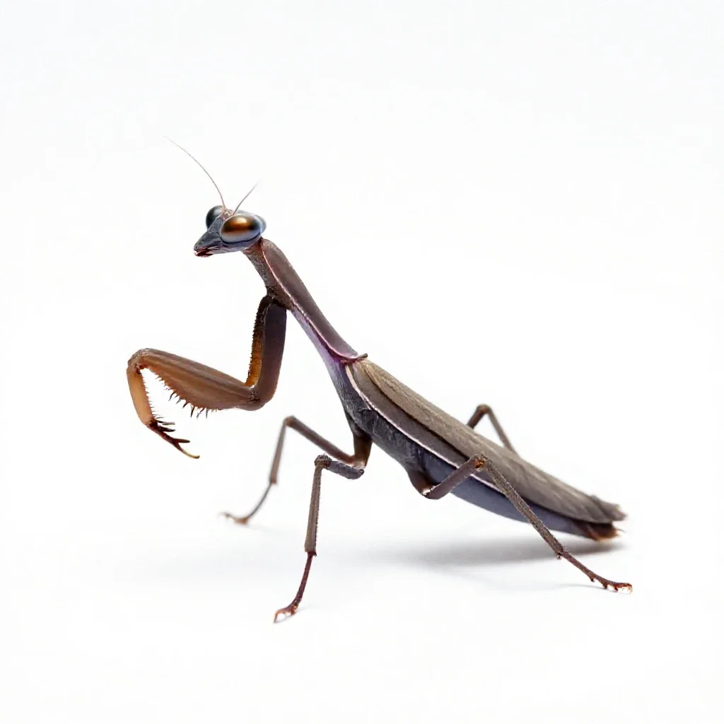 Orchid mantis isolated on a white background