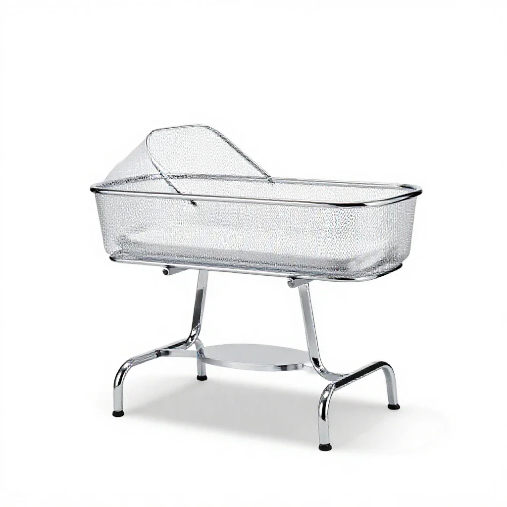 Bassinet on a stand isolated on a white background