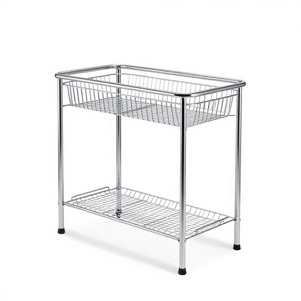 Changing table with baskets isolated on a white background