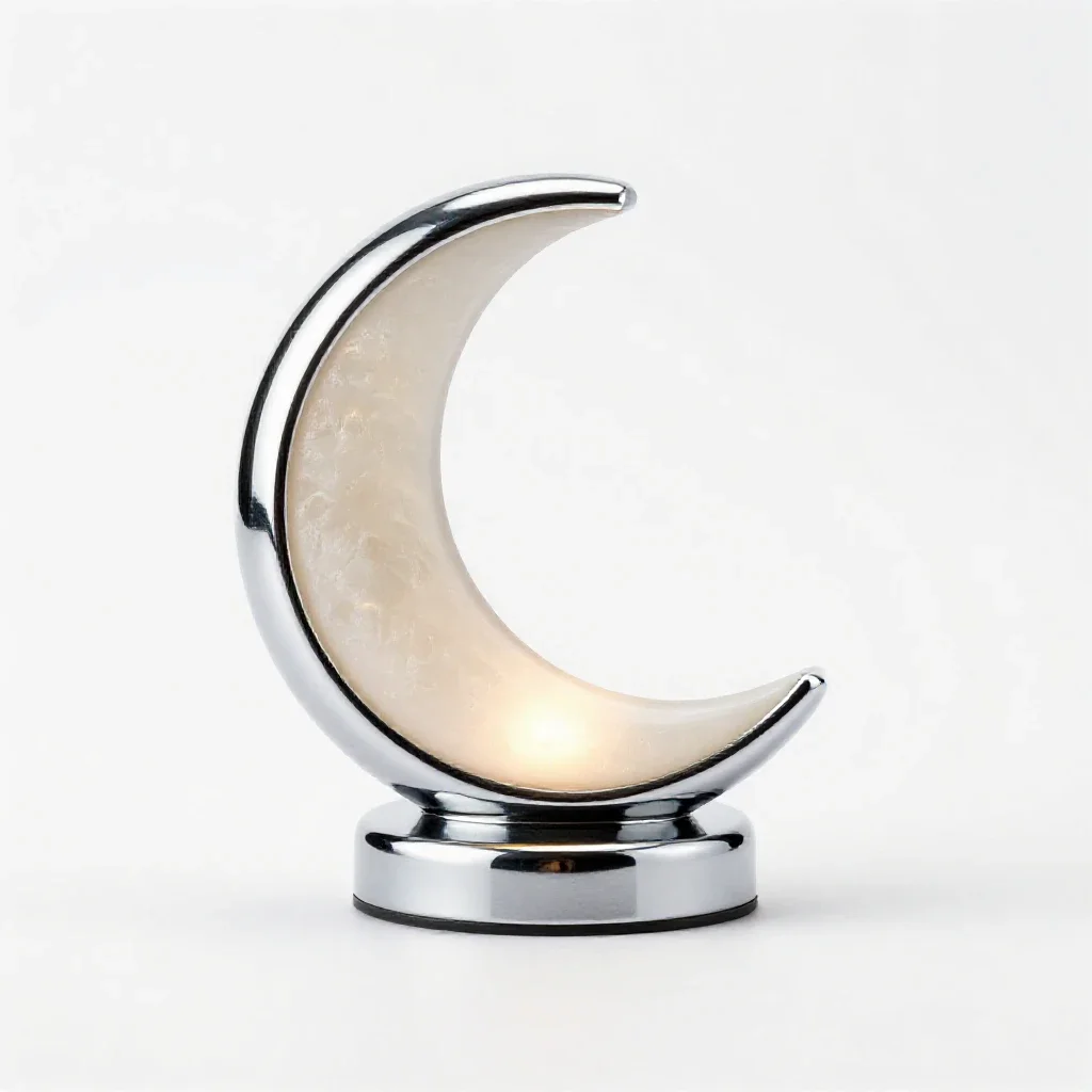 Night light shaped like a moon isolated on a white background