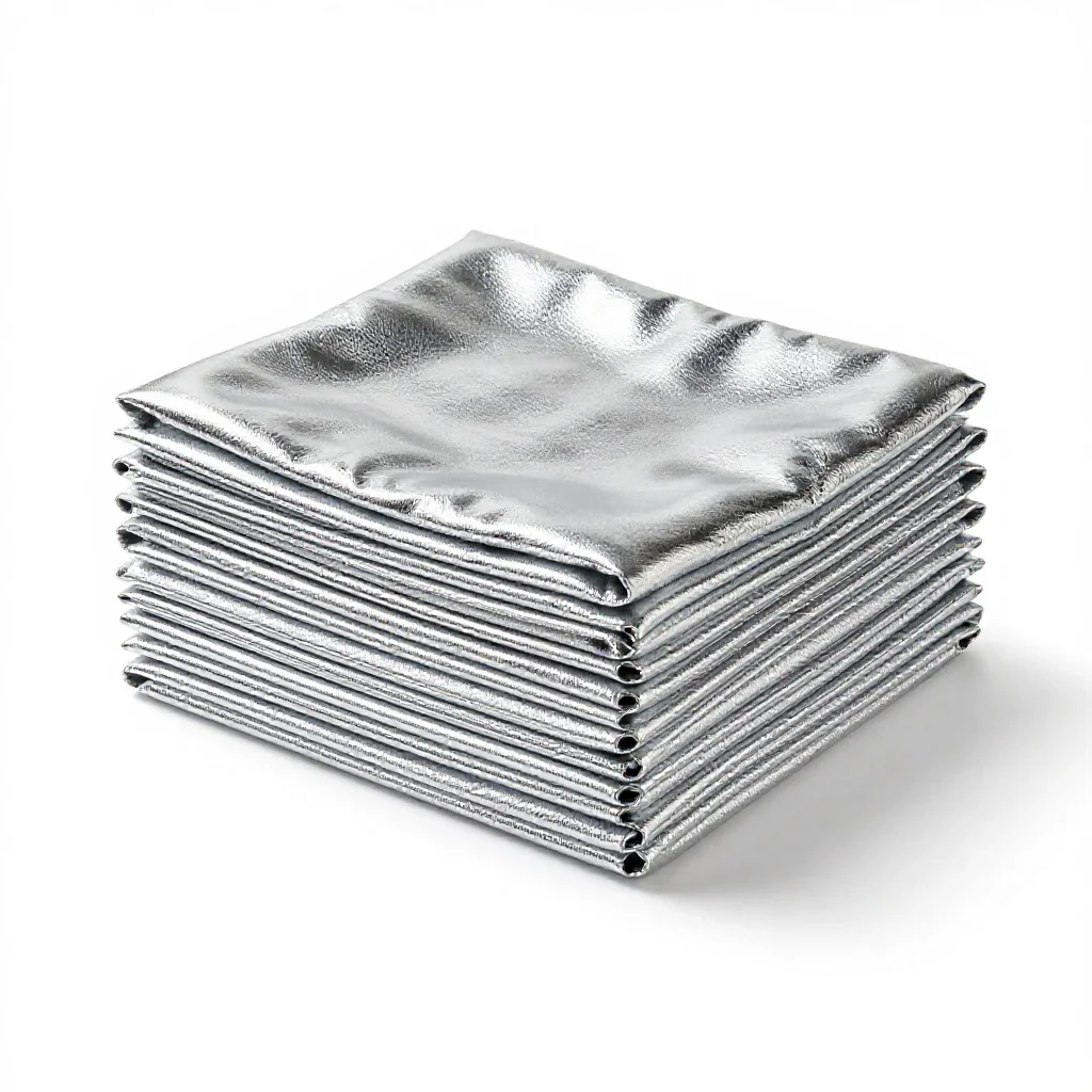 Stack of muslin cloths isolated on a white background