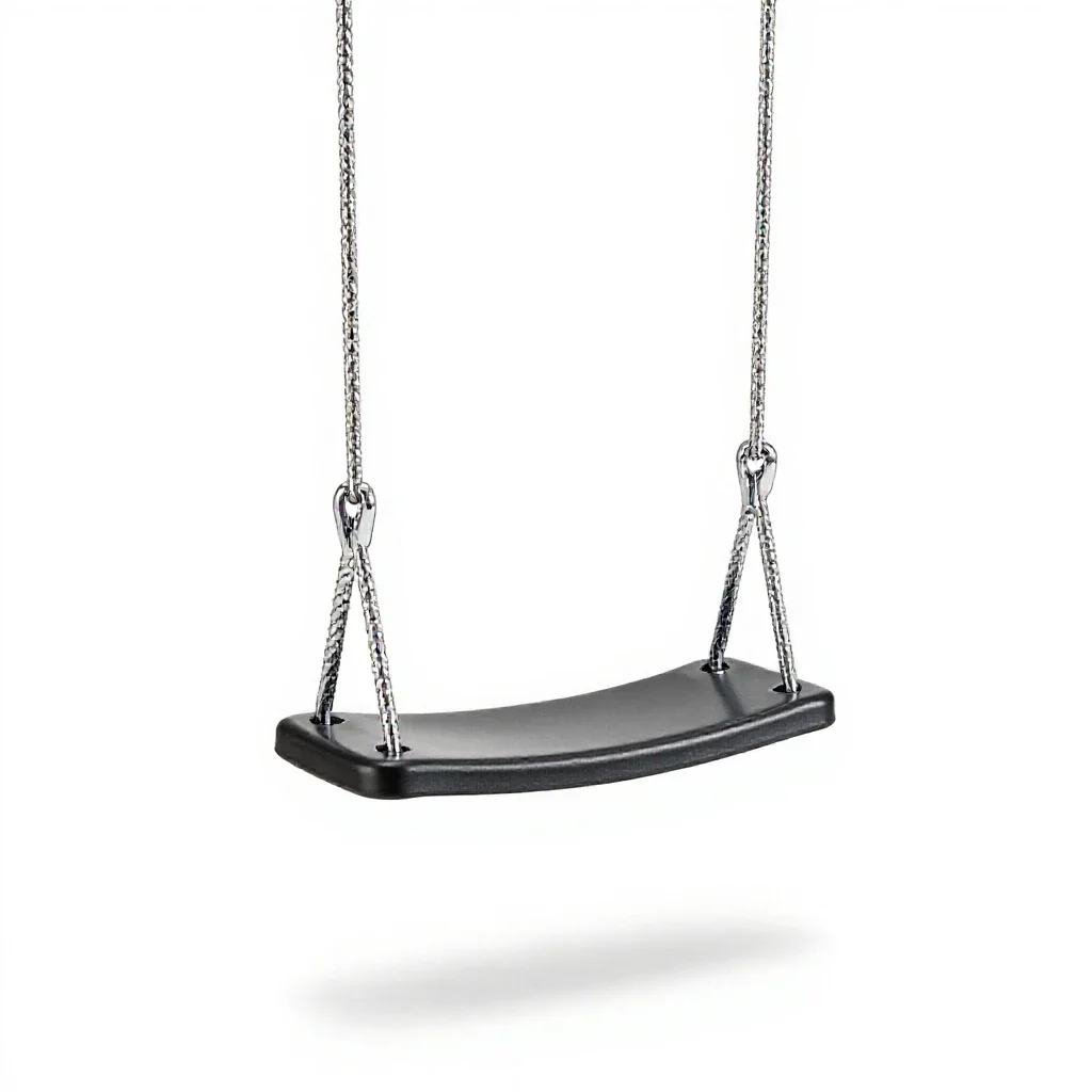 Swing seat on ropes isolated on a white background