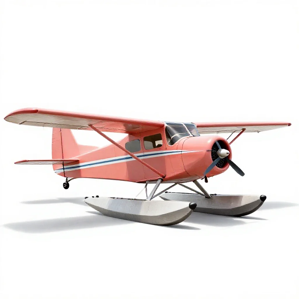 Bush plane on floats isolated on a white background
